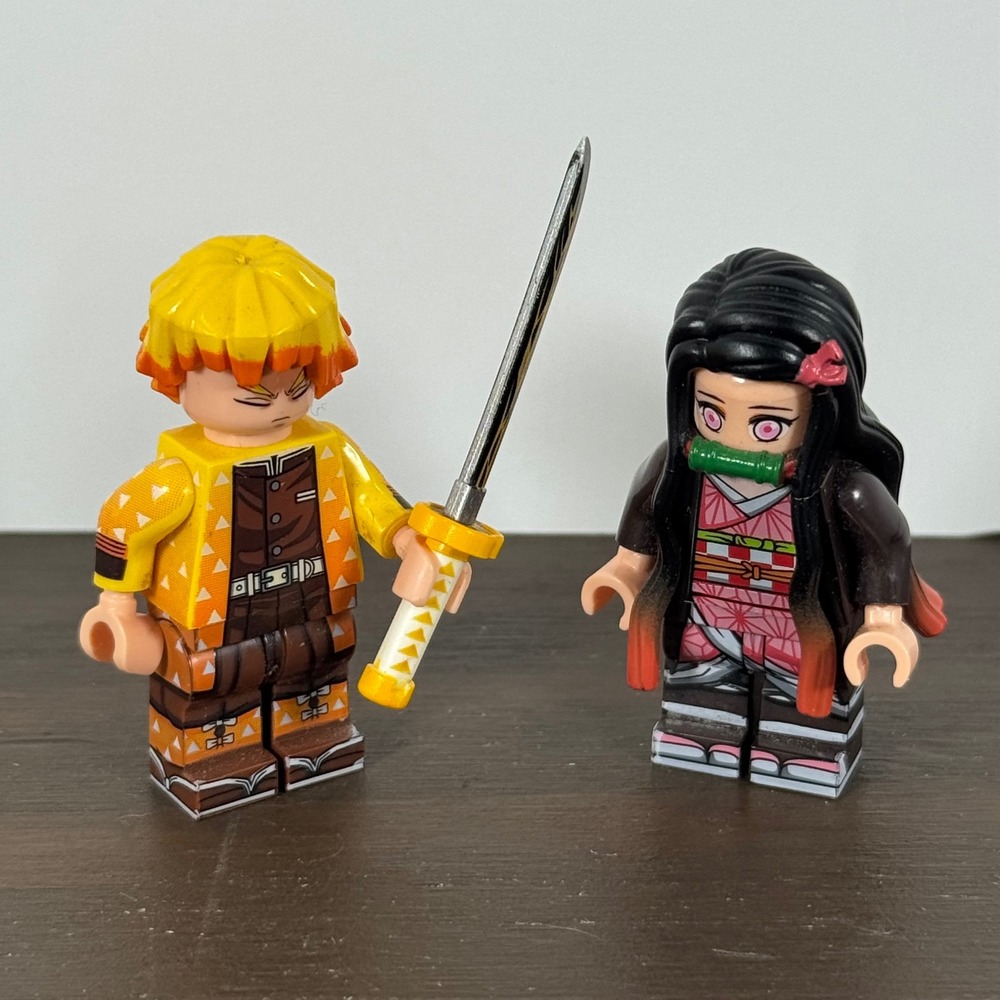 Demon Slayer Zenitsu Agatsuma Nezuko Kamado Custom Minifigure Building Set Toy